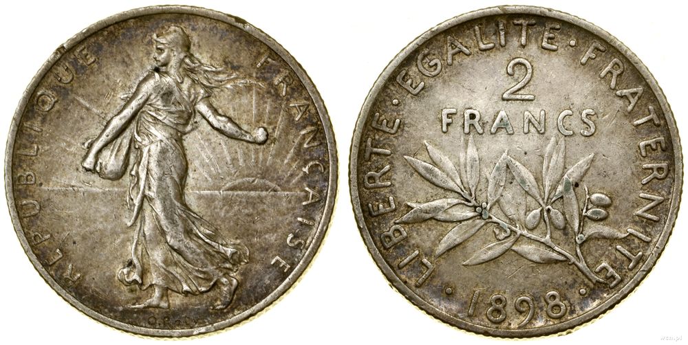 Francja, 2 franki, 1898