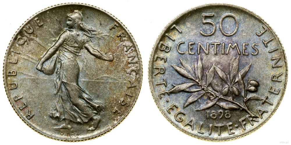 Francja, 50 centymów, 1898