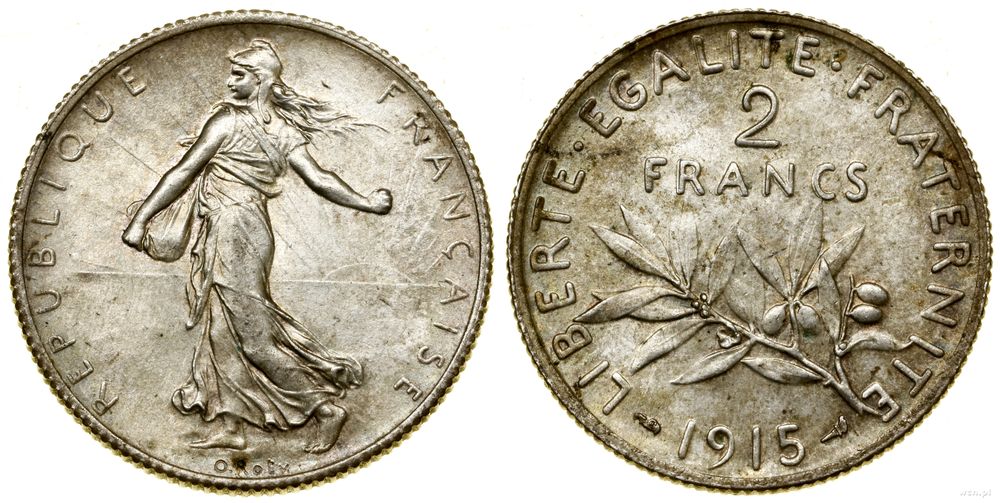 Francja, 2 franki, 1915