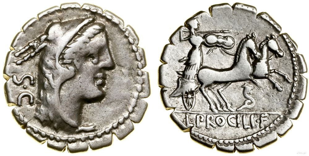 Republika Rzymska, denar serratus, 80 pne