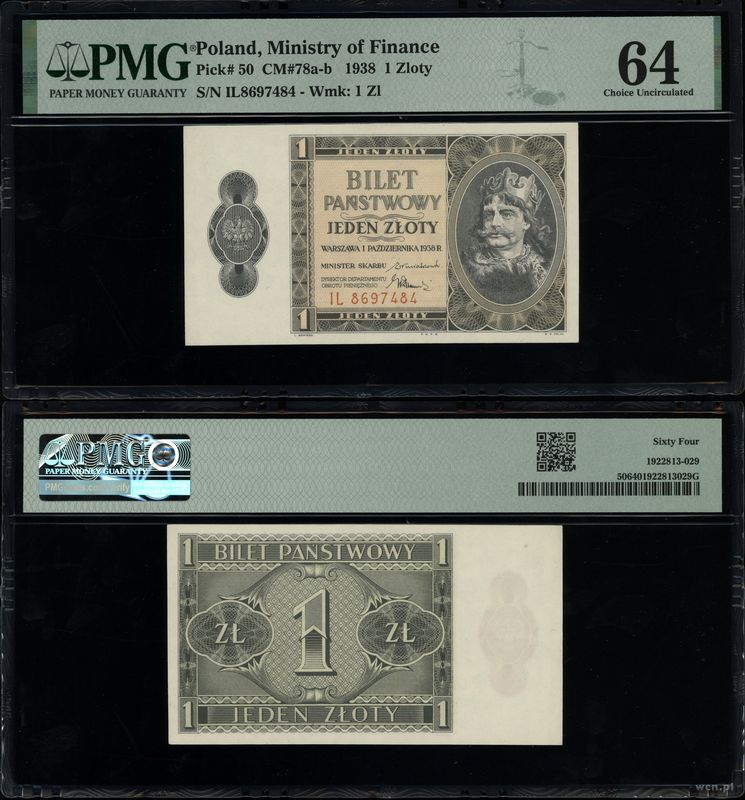 Polska, 1 złoty, 1.10.1938