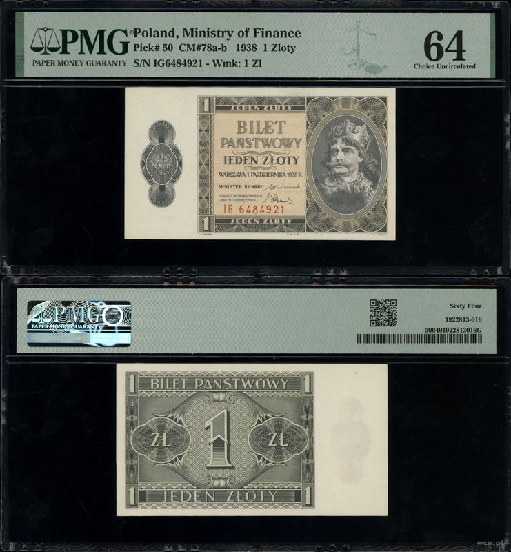 Polska, 1 złoty, 1.10.1938