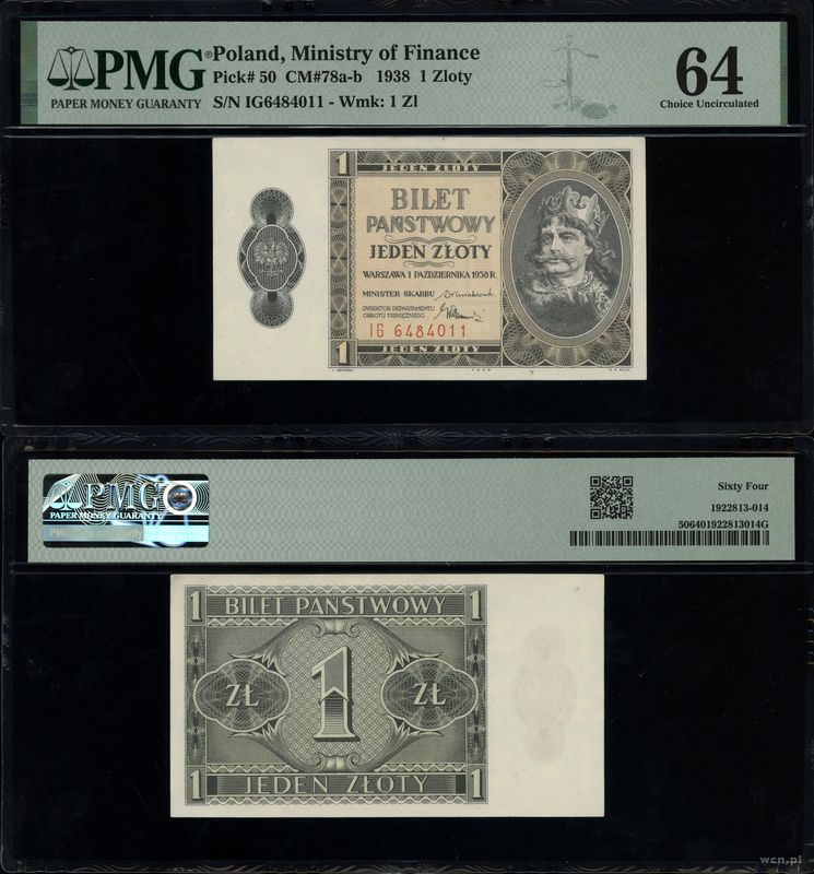 Polska, 1 złoty, 1.10.1938