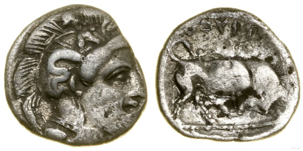 Grecja i posthellenistyczne, triobol, (ok. 350–300 pne)