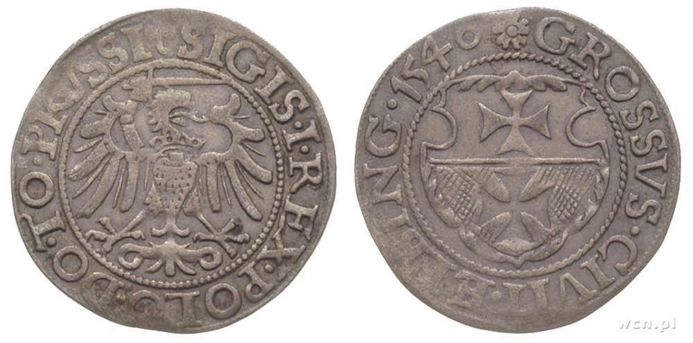 Polska, grosz, 1540