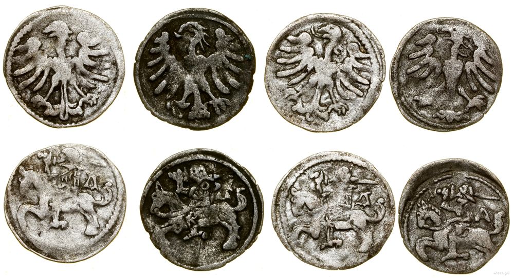 Polska, zestaw 4 x denar litewski
