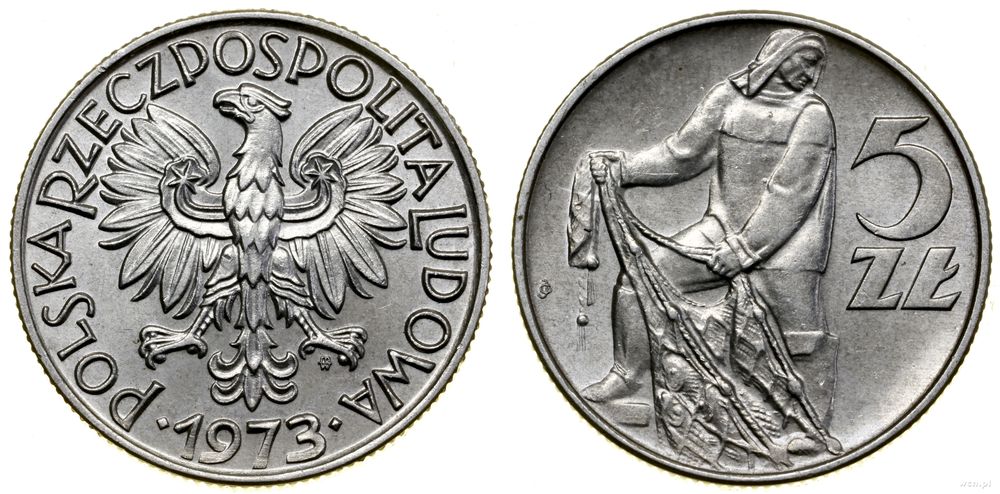 Polska, 5 złotych, 1973