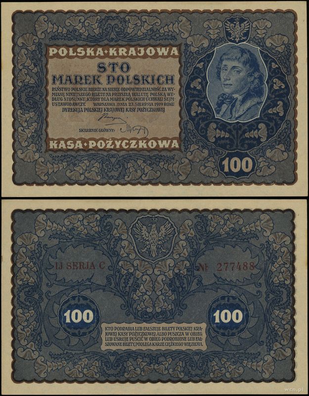 Polska, 100 marek polskich, 23.08.1919