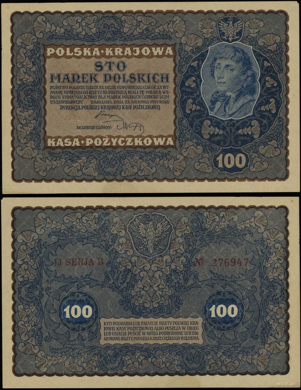 Polska, 100 marek polskich, 23.08.1919