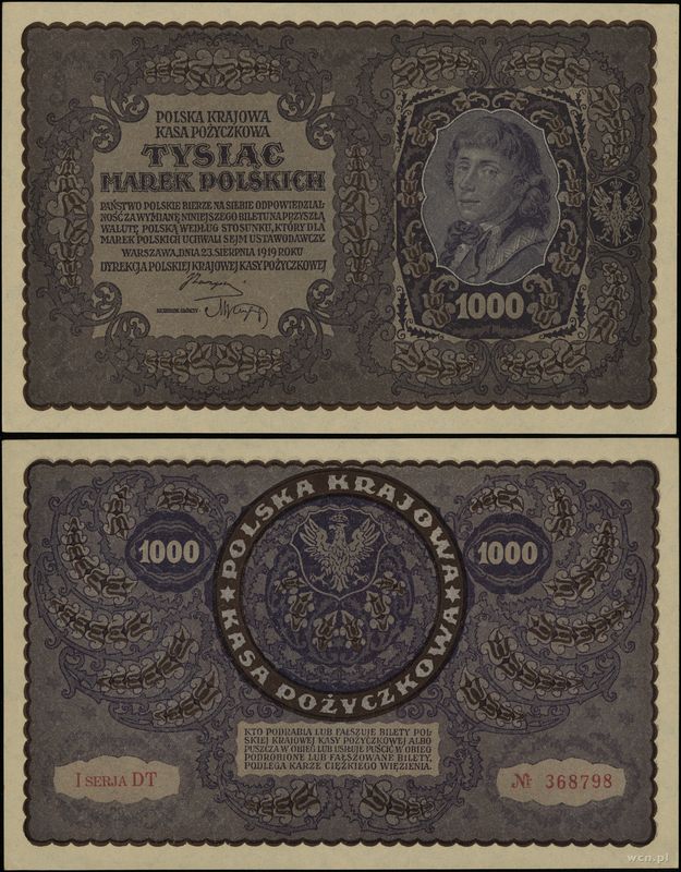 Polska, 1.000 marek polskich, 23.08.1919