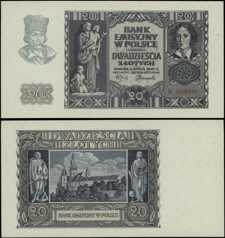 Polska, 20 złotych, 1.03.1940