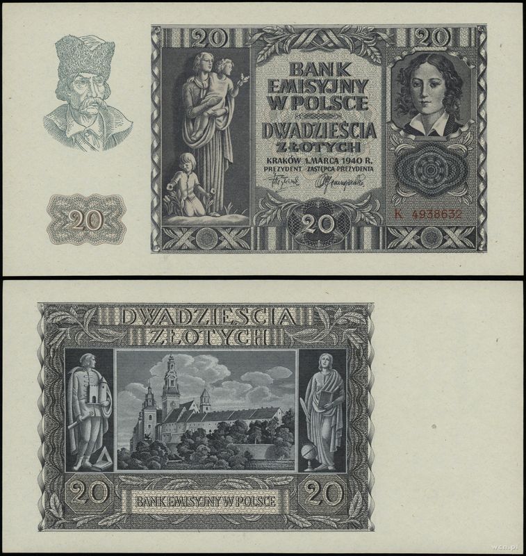 Polska, 20 złotych, 1.03.1940
