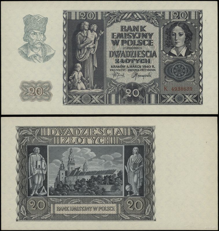 Polska, 20 złotych, 1.03.1940