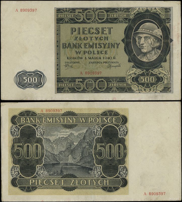 Polska, 500 złotych, 1.03.1940