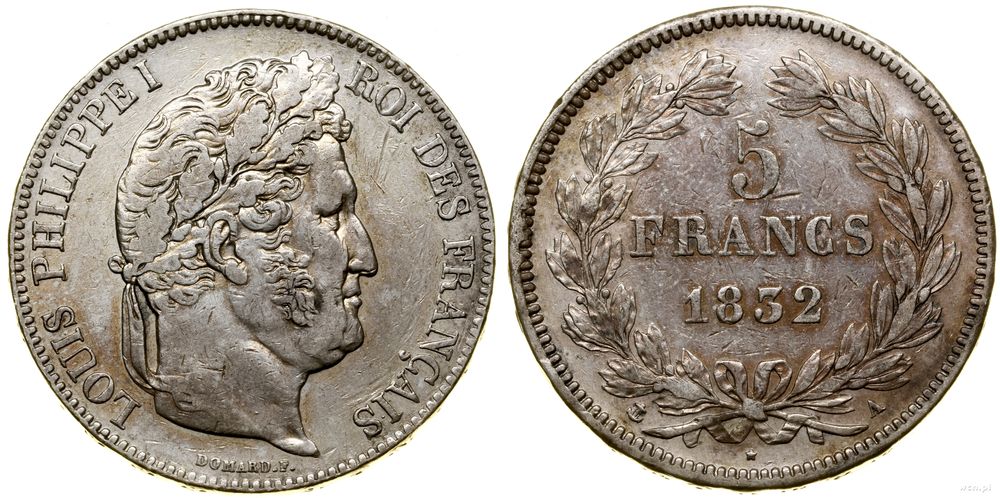 Francja, 5 franków, 1832 A
