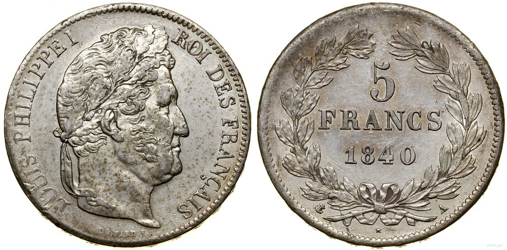 Francja, 5 franków, 1840 A