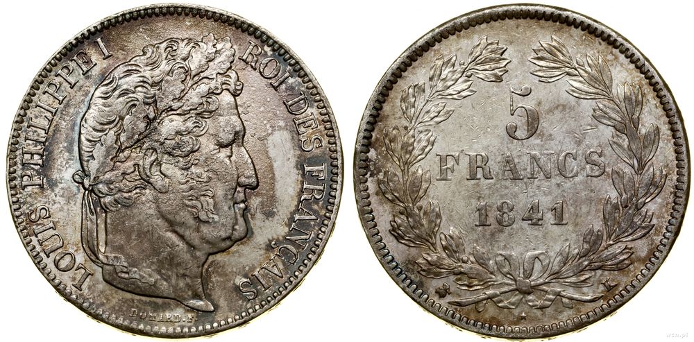Francja, 5 franków, 1841 K