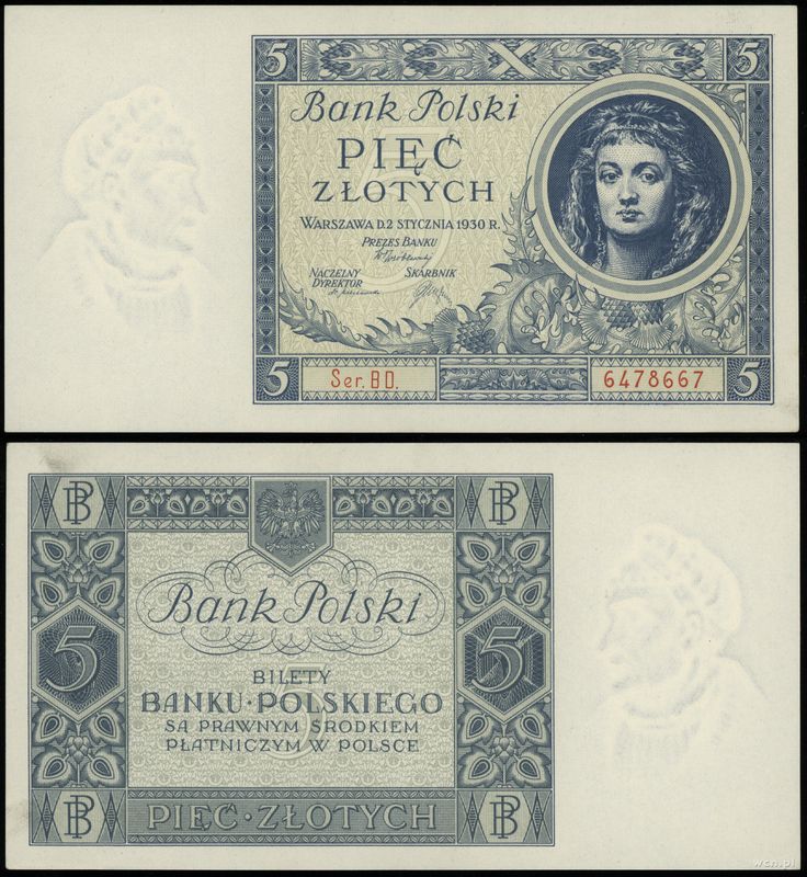 Polska, 5 złotych, 2.01.1930