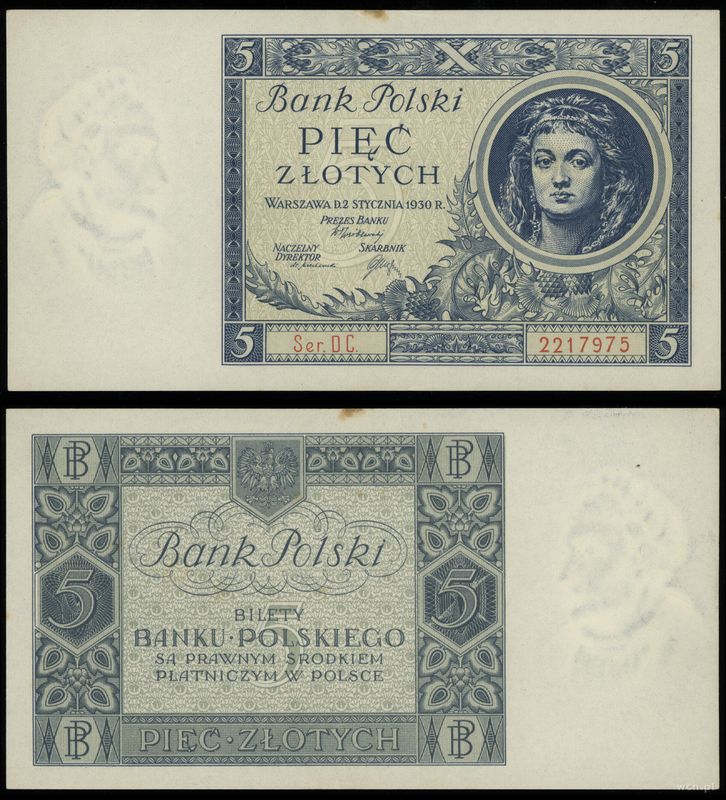 Polska, 5 złotych, 2.01.1930