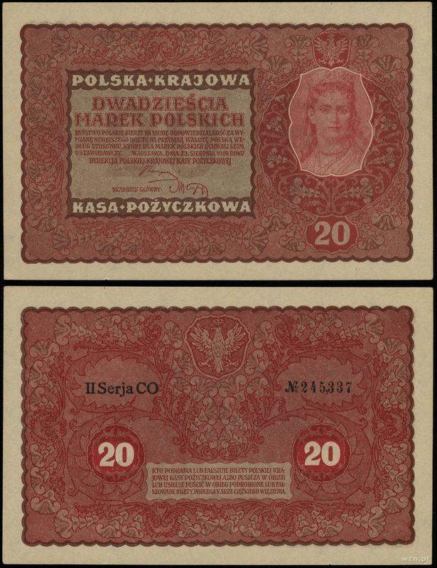 Polska, 20 marek polskich, 23.08.1919