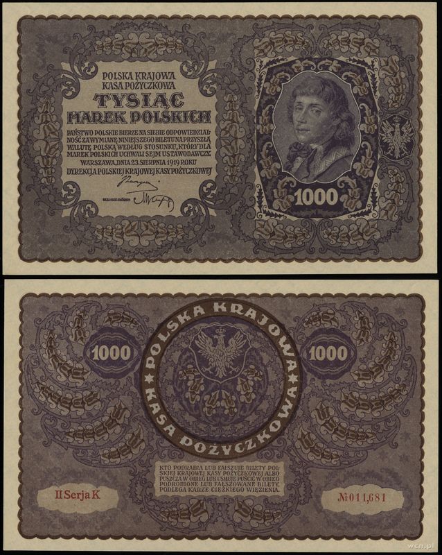 Polska, 1.000 marek polskich, 23.08.1919