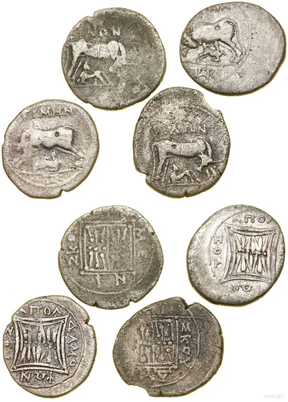 Grecja i posthellenistyczne, zestaw 4 x drachma, (III–II w. pne)