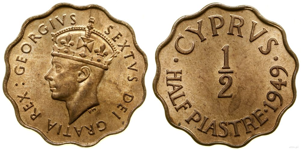Cypr, 1/2 piastra, 1949