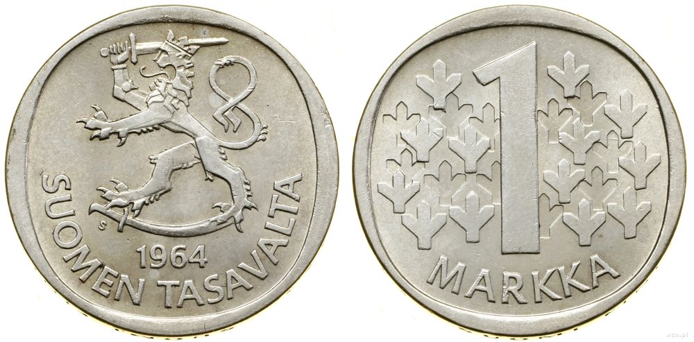 Finlandia, 1 marka, 1964