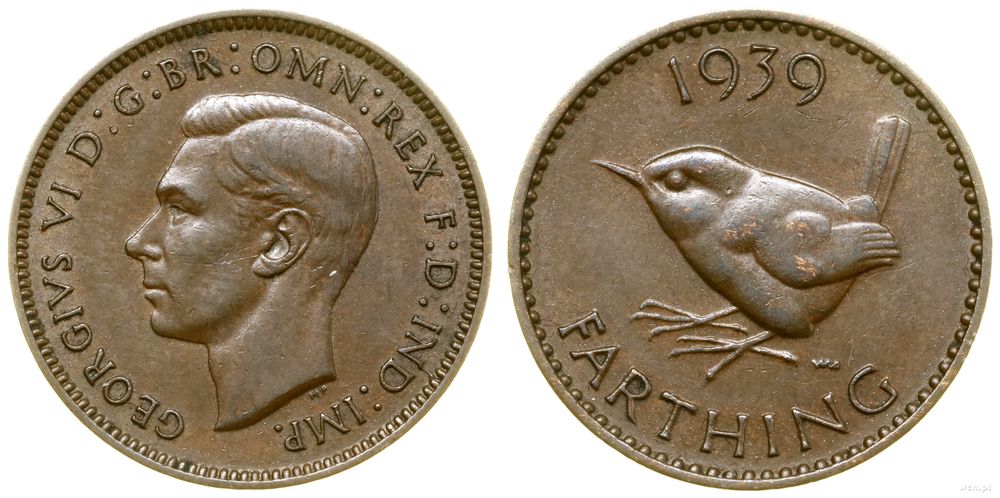 Wielka Brytania, farthing, 1939