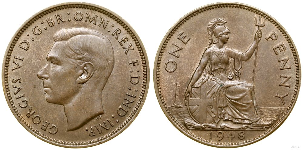 Wielka Brytania, 1 pens, 1948