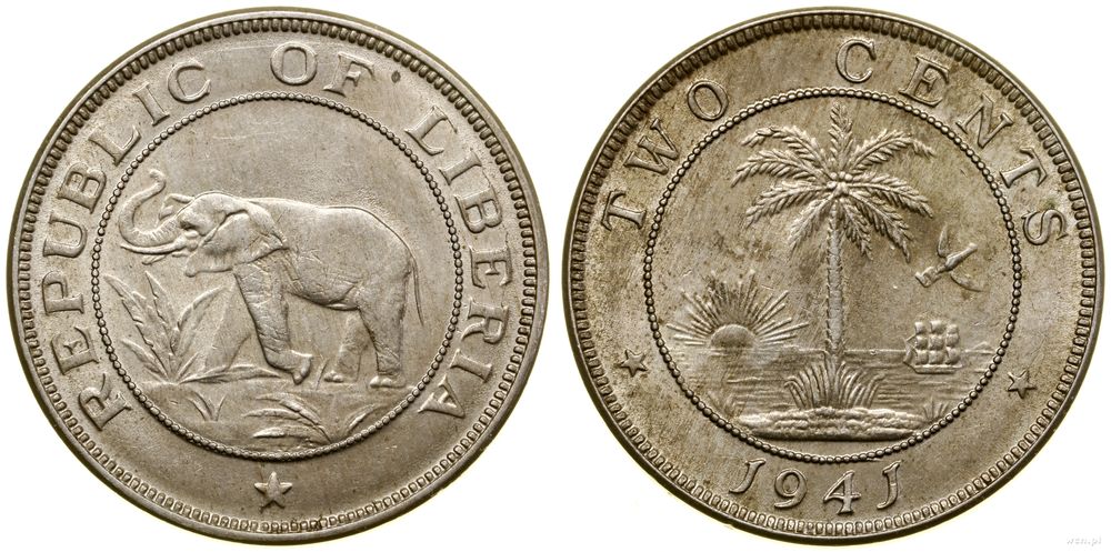 Liberia, 2 centy, 1941