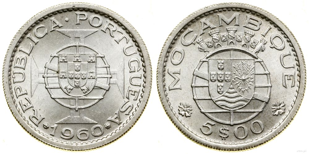 Mozambik, 5 escudos, 1960