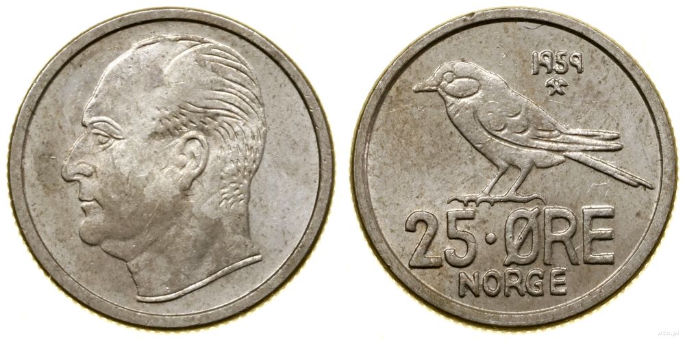 Norwegia, 25 Øre, 1959
