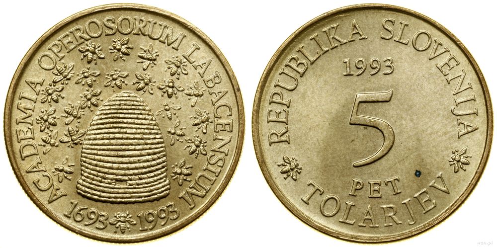 Słowenia, 5 tolarów, 1993