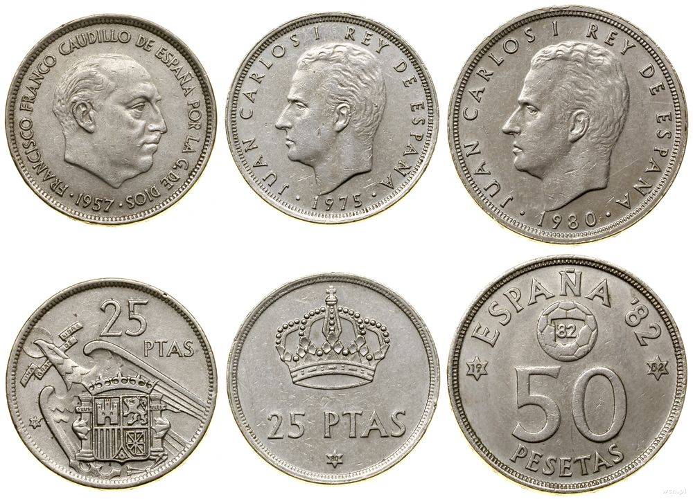 Hiszpania, zestaw 3 monet