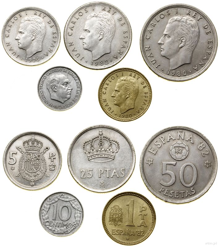 Hiszpania, zestaw 5 monet