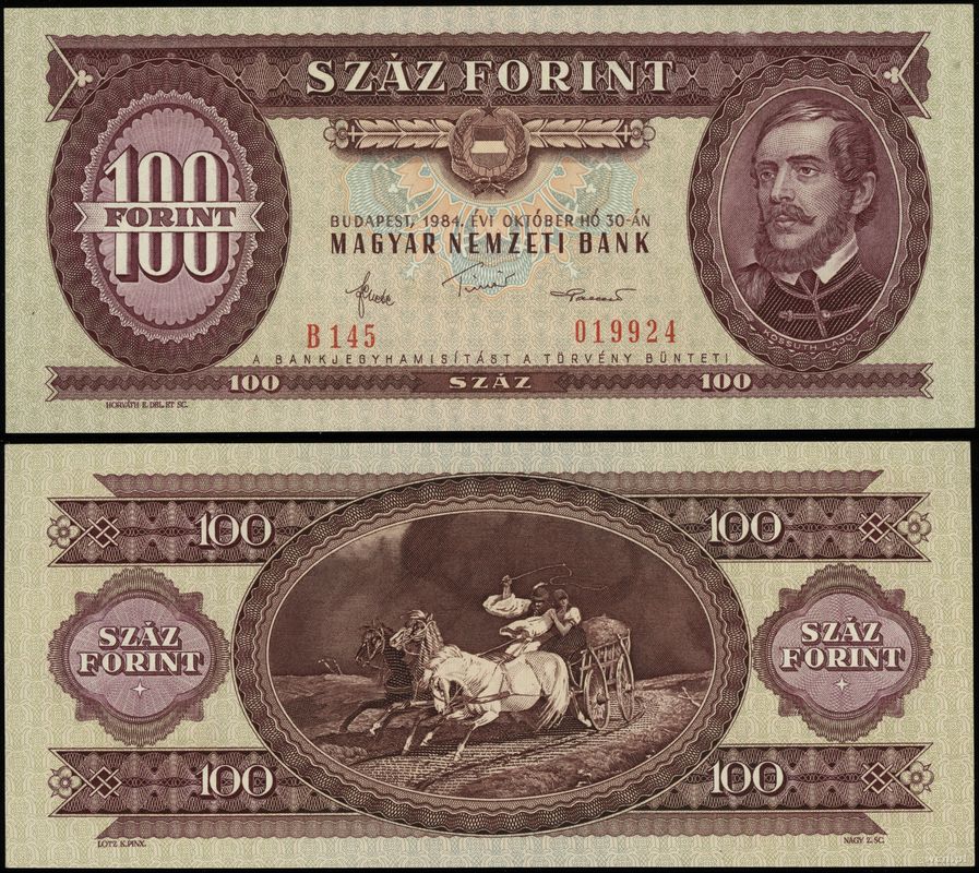 Węgry, 100 forintów, 30.10.1984