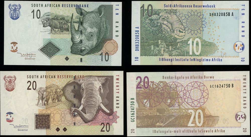 Republika Południowej Afryki, zestaw: 10 i 20 randów, 1999