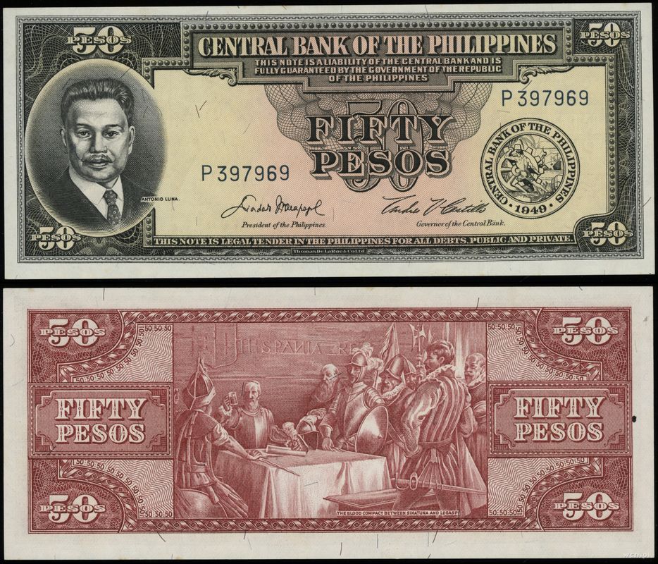 Filipiny, 50 pesos, 1949