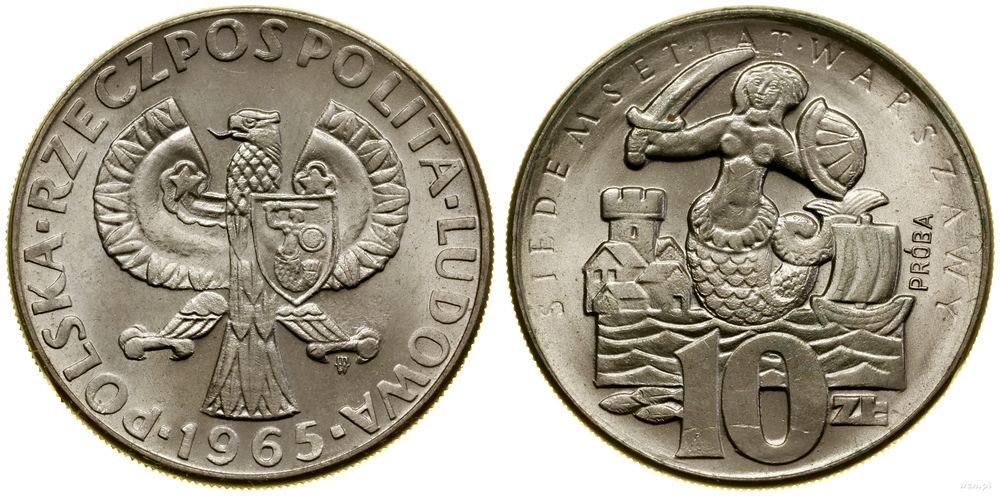 Polska, 10 złotych, 1965