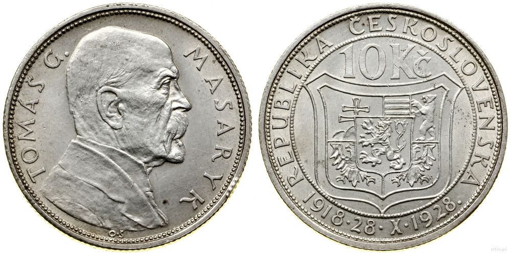 Czechosłowacja, 10 koron, 1928