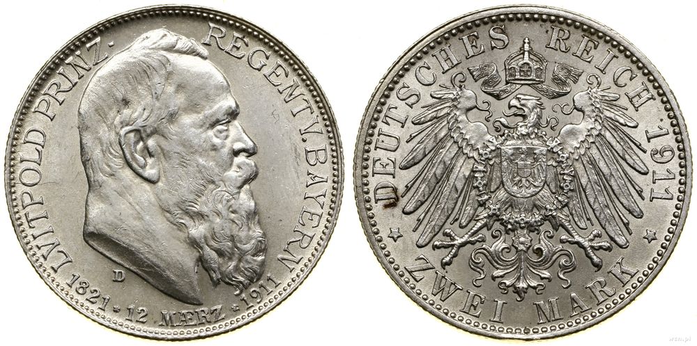 Niemcy, 2 marki, 1911 D