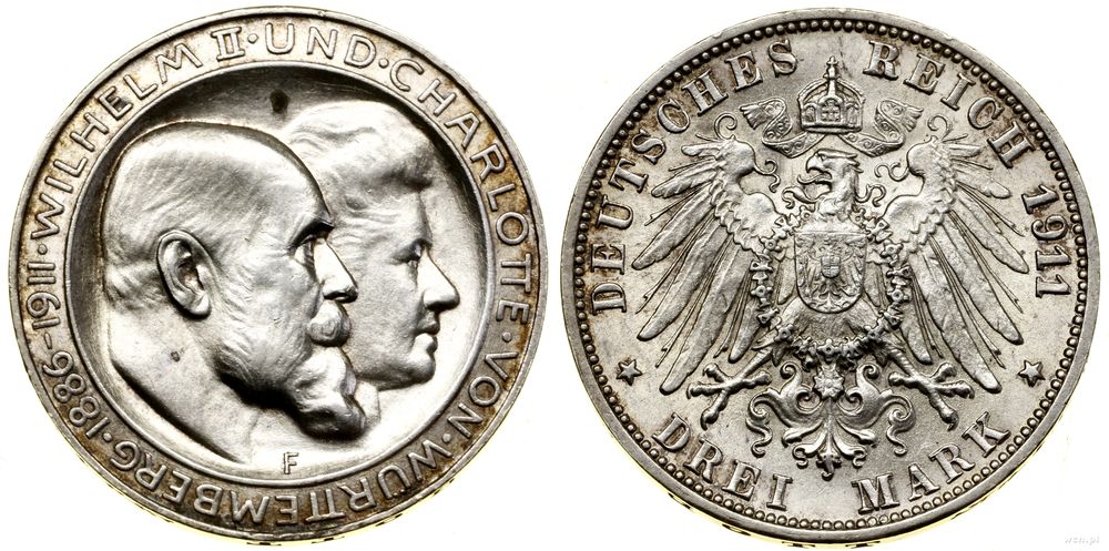 Niemcy, 3 marki, 1911 F