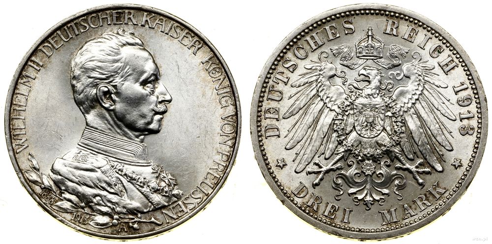 Niemcy, 3 marki, 1913 A