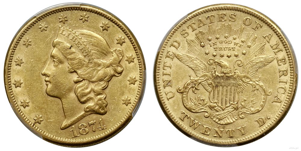 Stany Zjednoczone Ameryki (USA), 20 dolarów, 1874 CC