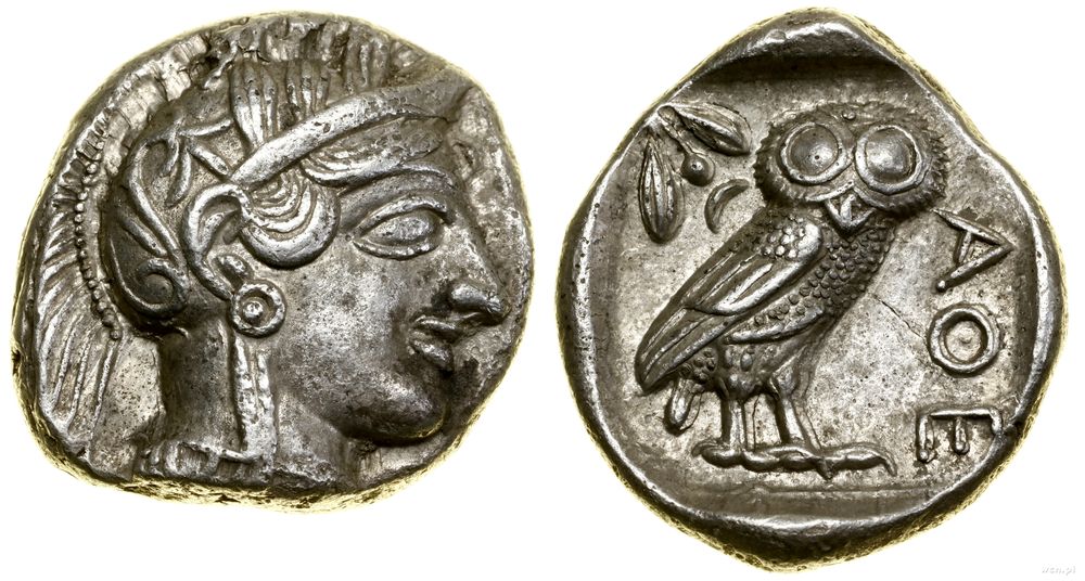 Grecja i posthellenistyczne, tetradrachma (naśladownictwo monety ateńskiej), (V–IV w. pne)