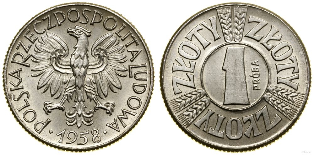 Polska, 1 złoty, 1958