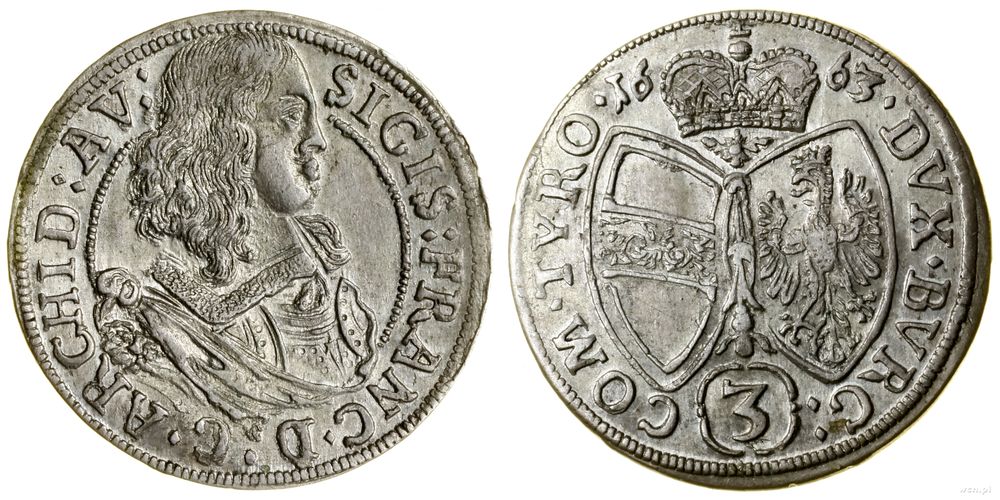 Austria, 3 krajcary, 1663