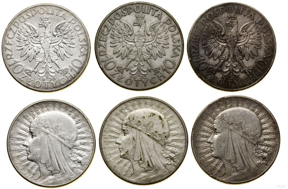 Polska, zestaw 3 x 10 złotych