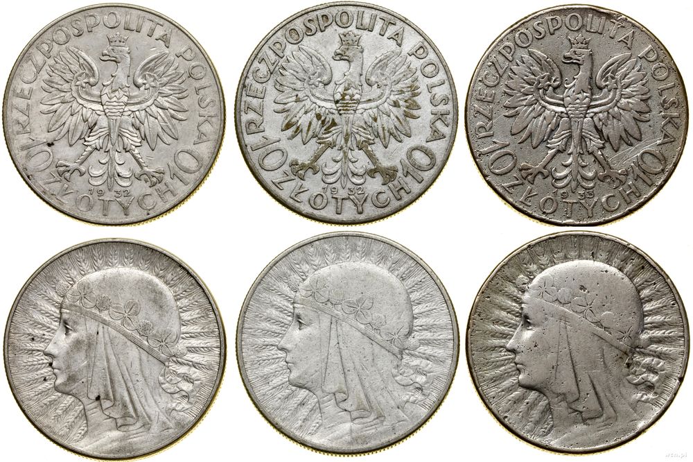 Polska, zestaw 3 x 10 złotych